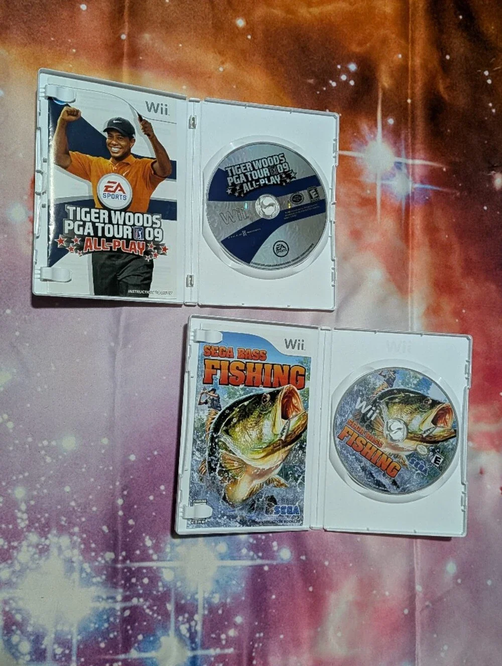 Wii Game Lot: Tiger Woods PGA Tour 09 & Sega Bass Fishing
